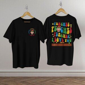Double Side Peaches I Love You Music Fan 2 Sided Unisex T-Shirt 165